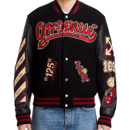 AC Milan X Off White Varsity Jacket Black