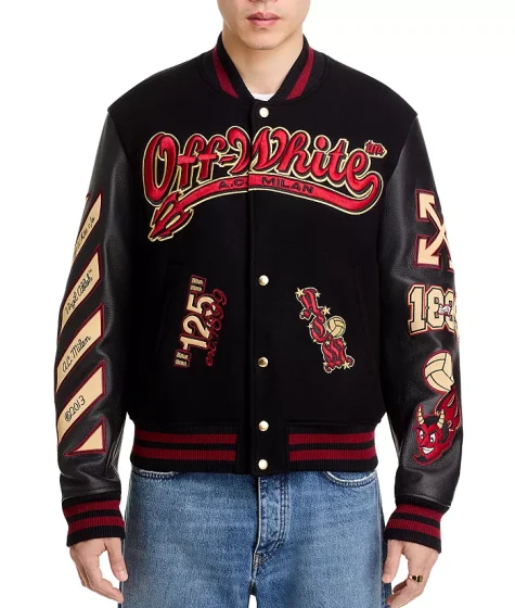 AC Milan X Off White Varsity Jacket Black