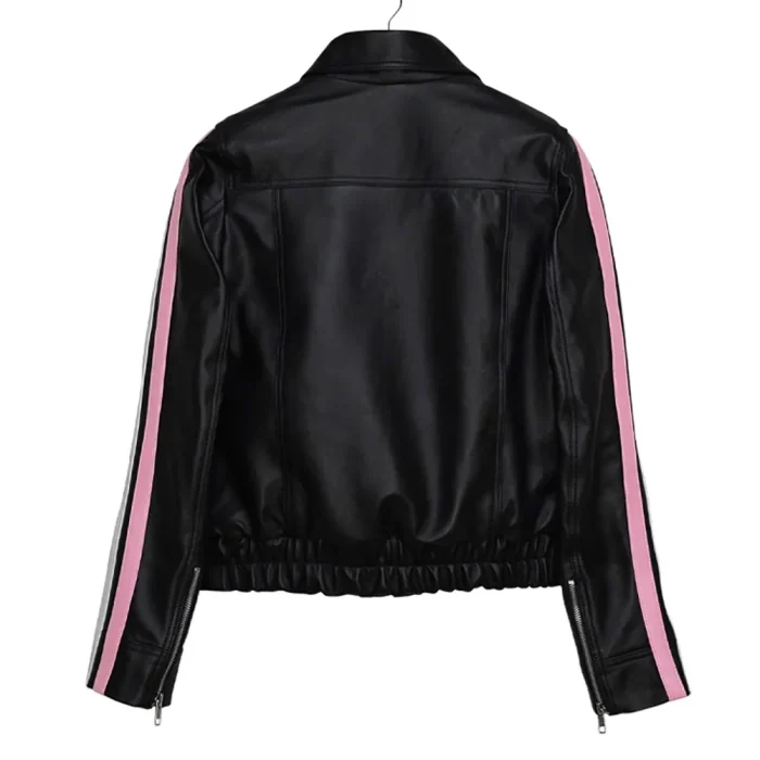 Arcana Archive Diddi Moda Pink Bow Leather Jacket For Sale