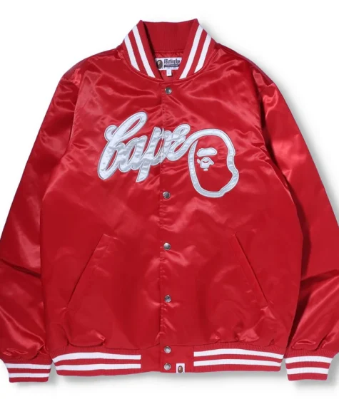 BAPE Baseball Jacket-Red