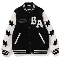 BAPE White Varsity Bomber Jacket