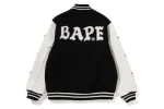 BAPE White and black Varsity Bomber Jacket
