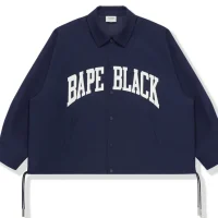 Bape Black Oversized Coach Jacket Navy