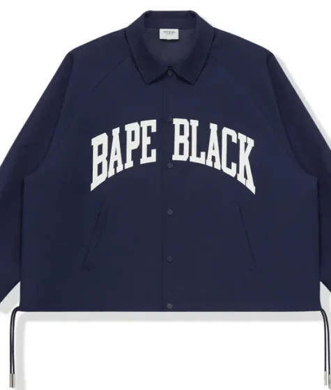 Bape Black Oversized Coach Jacket Navy