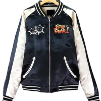 Chun Li Bonus Stage Street Fighter II Bomber Jacket Black