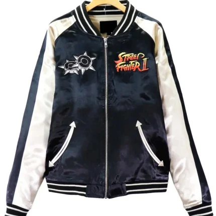 Chun Li Bonus Stage Street Fighter II Bomber Jacket Black