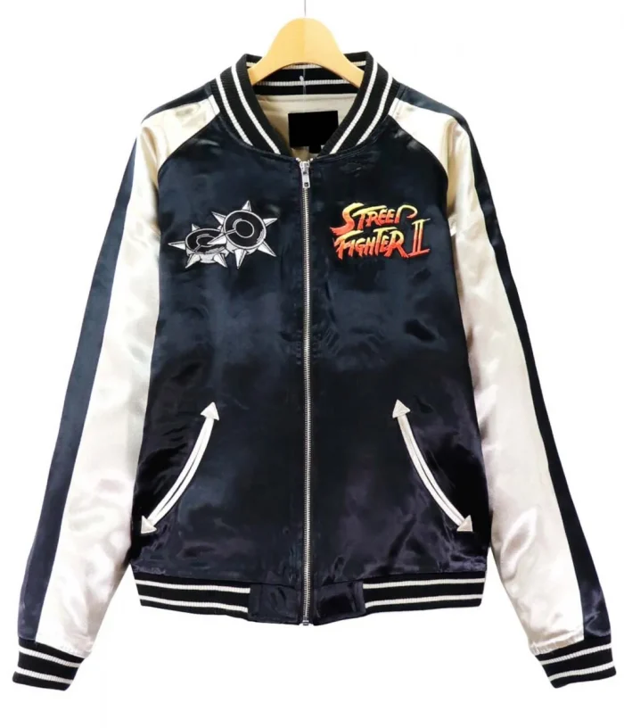 Chun Li Bonus Stage Street Fighter II Bomber Jacket Black