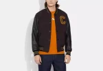 Coach C Varsity Jacket Brown