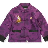 Color Camo Padded Chinese Jacket
