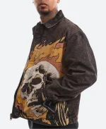 HUF X Marvel Ghost Rider Jacket Cotton brown