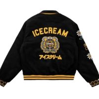 Ice Cream Team Black Varsity Jacket