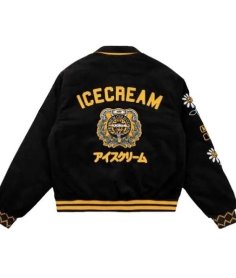 Ice Cream Team Black Varsity Jacket