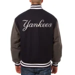 JH Design New York Yankees Grey Wool Full-Button Jacket