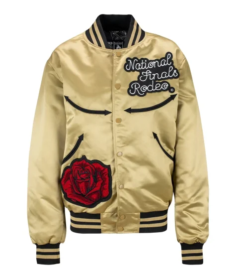 Las Vegas NFR Silk Golden Bomber Jacket