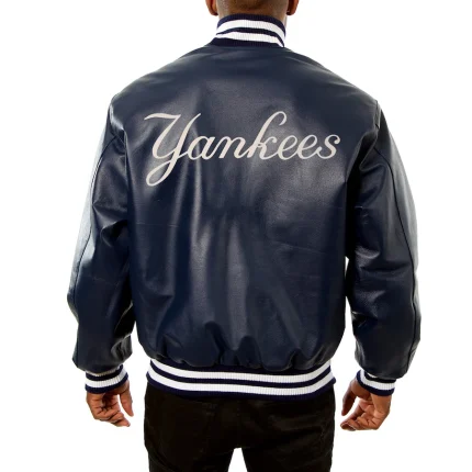 New York Yankees JH Design Navy Leather Bomber Jacket