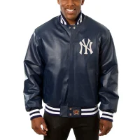 New York Yankees JH Design Navy Leather Jacket