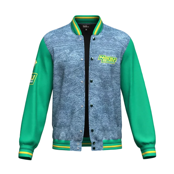 Norfolk State University Denim Letterman Varsity Jacket