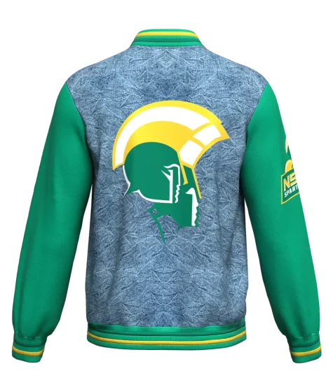 Norfolk State University Denim Letterman Varsity Jacket for unisex