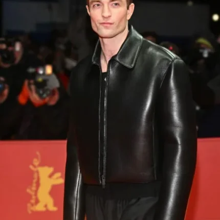 Robert Pattinson Mickey 17 Black Leather Jacket