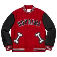 Supreme Bone Varsity Jacket Red