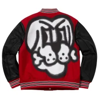 Supreme Bone Varsity red balck Jacket