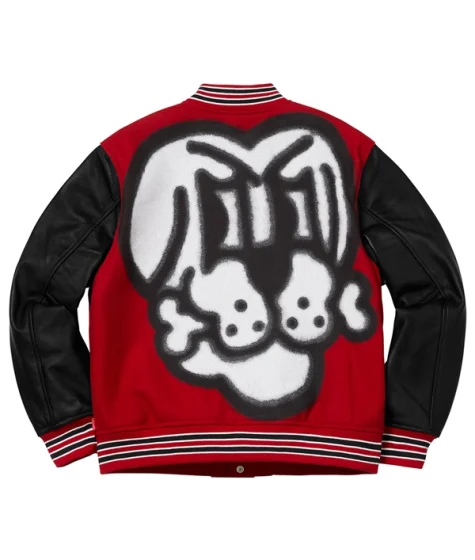 Supreme Bone Varsity red balck Jacket