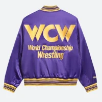 World Championship Wrestling Quilted Satin Full-Snap Jacket