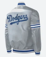 Los Angeles Dodgers Slider Gray Satin Full Snap Varsity Jacket