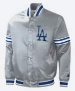 Los Angeles Dodgers Slider Gray Satin Varsity Jacket