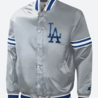 Los Angeles Dodgers Slider Gray Satin Varsity Jacket
