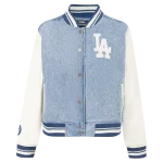 MLB Los Angeles Dodgers Blue Denim Varsity Jacket