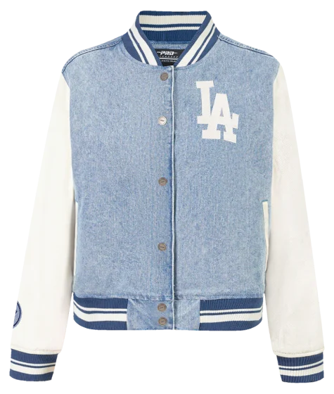 MLB Los Angeles Dodgers Blue Denim Varsity Jacket