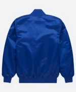 Men's Los Angeles Dodgers 42 Blue Satin Varsity Jacket