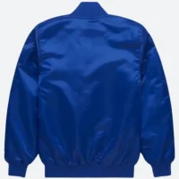Men's Los Angeles Dodgers 42 Blue Satin Varsity Jacket
