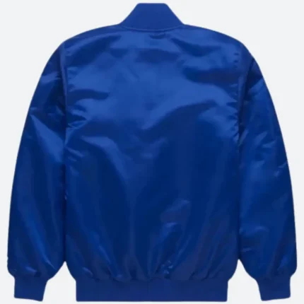 Men's Los Angeles Dodgers 42 Blue Satin Varsity Jacket