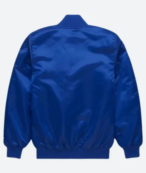 Men's Los Angeles Dodgers 42 Blue Satin Varsity Jacket