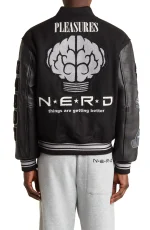 Men’s Nerd Varsity Letterman Jacket Leather & Wool