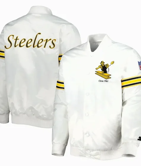 Pittsburgh Steelers Classic Rib Satin Varsity Jacket
