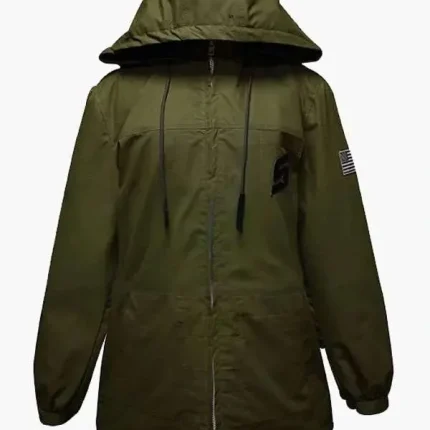 Snap On Green Hooded Jacket