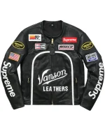 Supreme Leather Star Vanson Jacket-Black