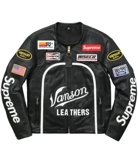 Supreme Leather Star Vanson Jacket-Black