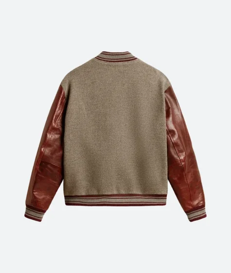 The Voice S27 Michael Buble Lettermen Gray & Burgundy Varsity Jacket