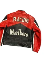 Vintage Marlboro Racing Leather Jacket Black and Red
