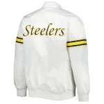 White Pittsburgh Steelers The Power Forward Satin Full-Sanp Jacket