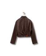 loewe draped leather jacket brown
