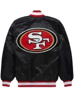 NFL New Style San Francisco 49ers Black Satin Varsity Bomber Jacket 