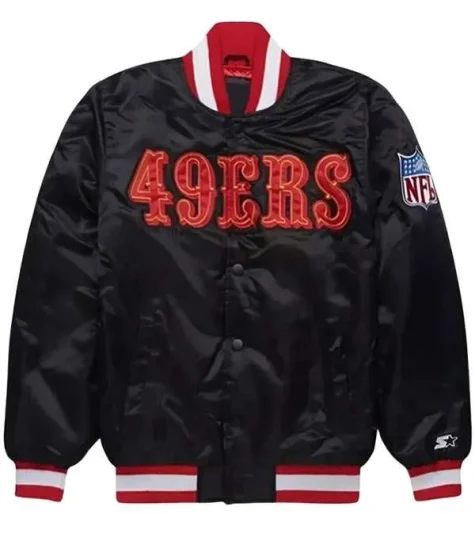 San Francisco 49ers Black Satin Jacket