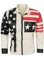 90s American Flag Leather-Jacket