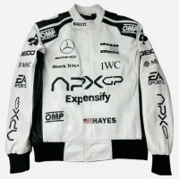 Brad Pitt F1 Black and White Racer Jacket