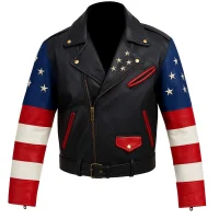Leather USA Flag Jacket